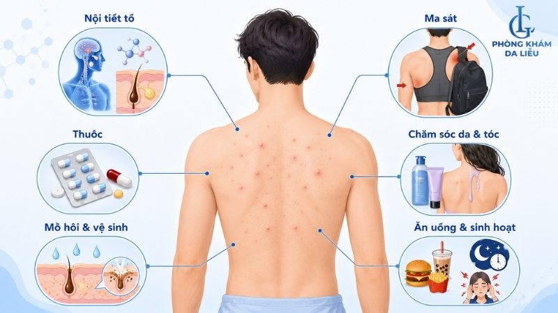 những nguyên nhân gây mụn lưng