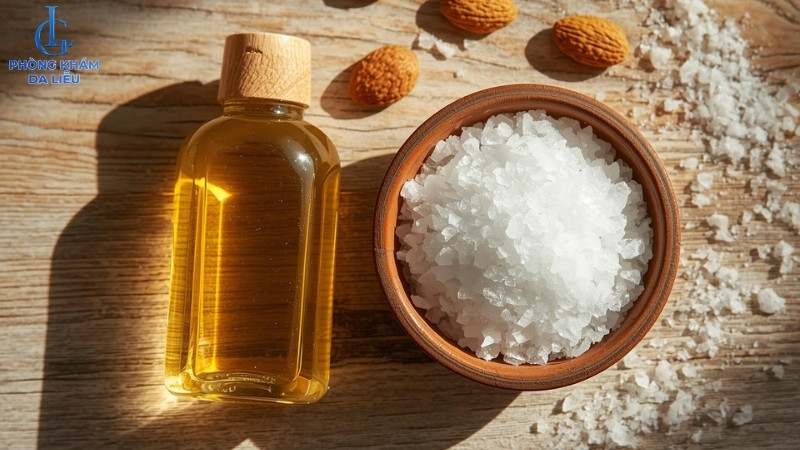 cách trị mụn lưng bằng muối và hạnh nhân