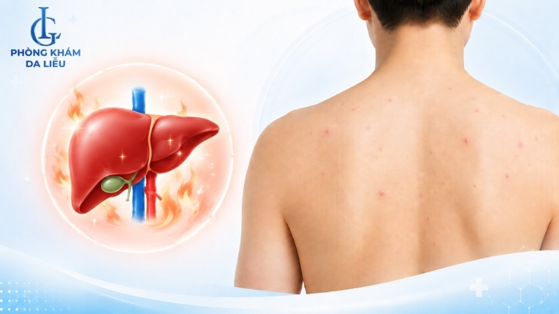 Nóng gan nổi mụn lưng