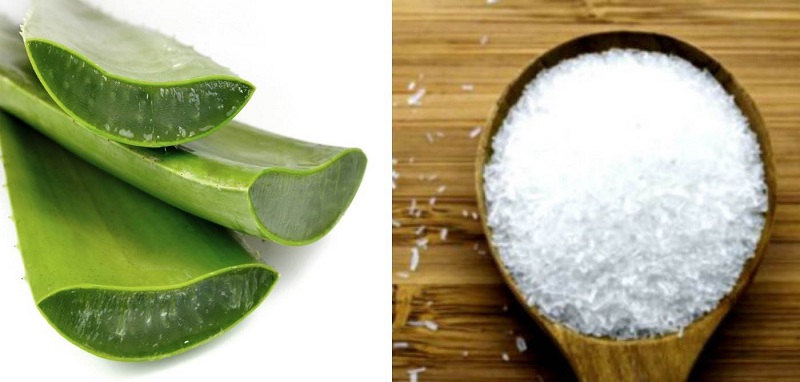 Cách trị mụn bằng nha đam và muối