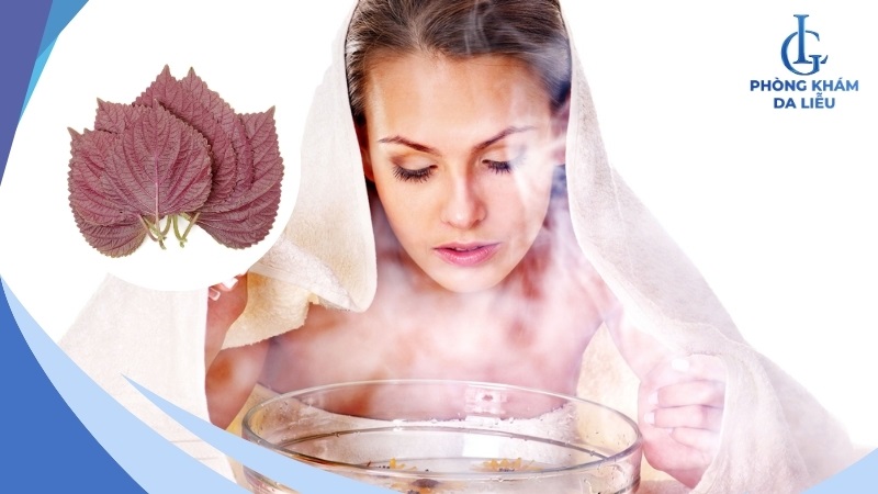 Xông mặt bằng lá tía tô
