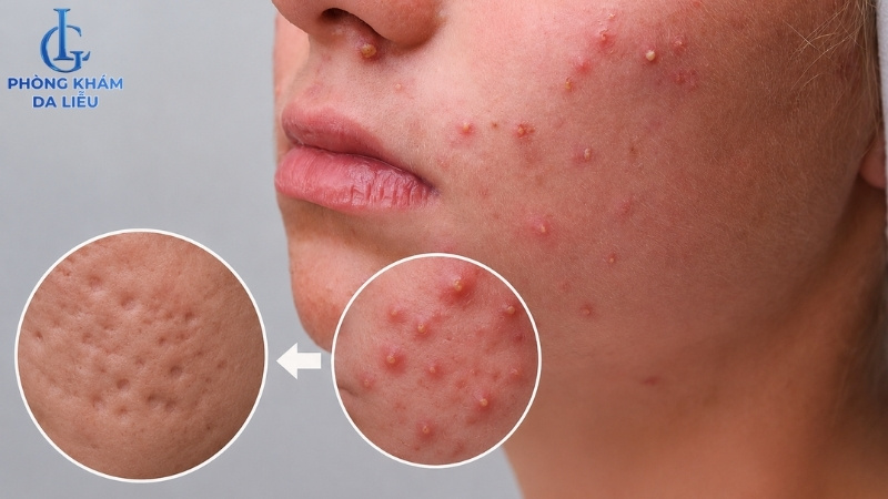 mụn trứng cá là nguyên nhân chính gây ra sẹo rỗ