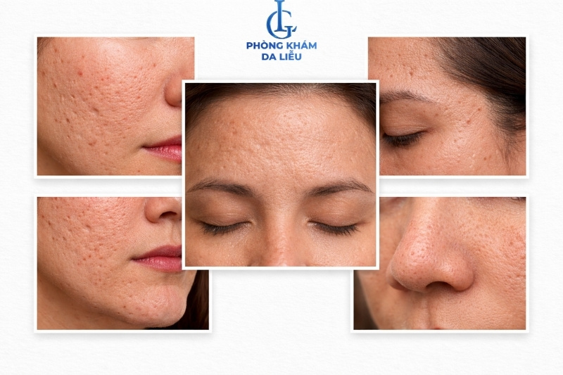 vị trí thường gặp của sẹo rỗ