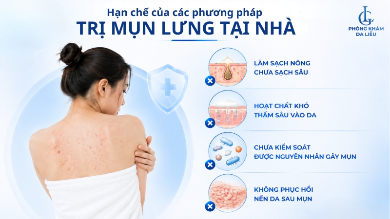 hạn chế khi điều trị mụn lưng tại nhà