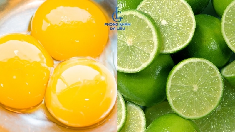 lòng trắng trứng và chanh