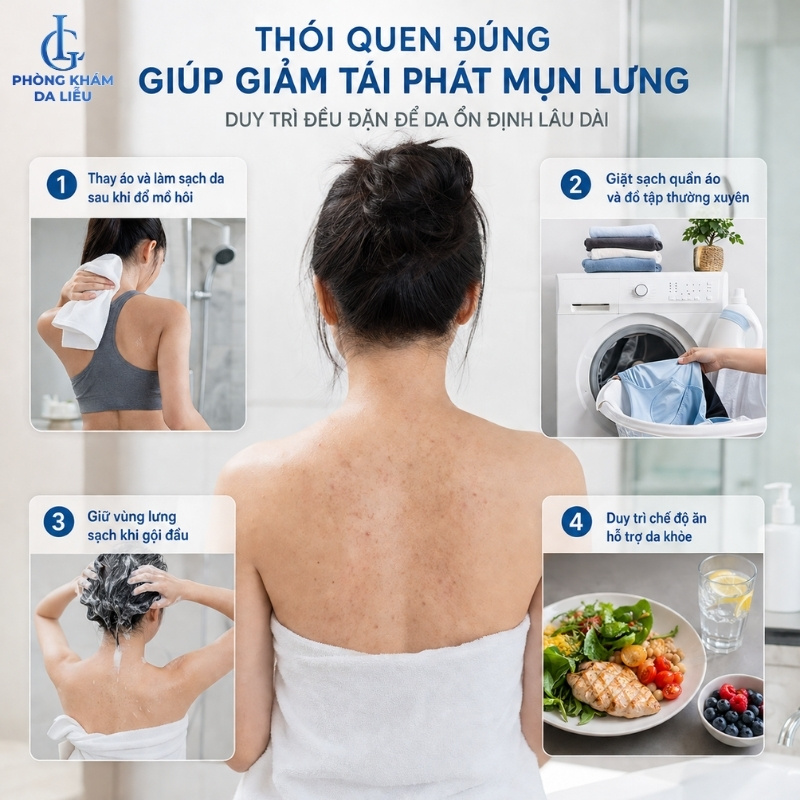 thói quen sinh hoạt trị mụn lưng ở nữ hiệu quả