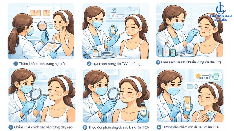 Chấm tca trị sẹo rỗ chuẩn y khoa