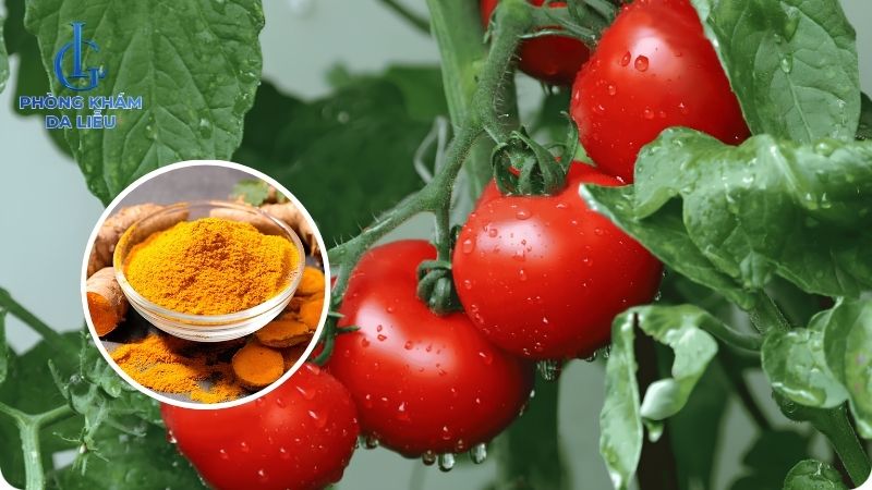 cà chua và bột nghệ