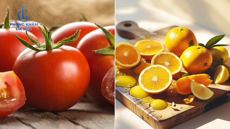 kết hợp cà chua chanh trị mụn