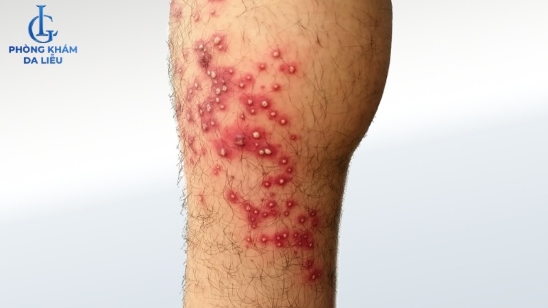 hình ảnh viêm nang lông ở chân nặng