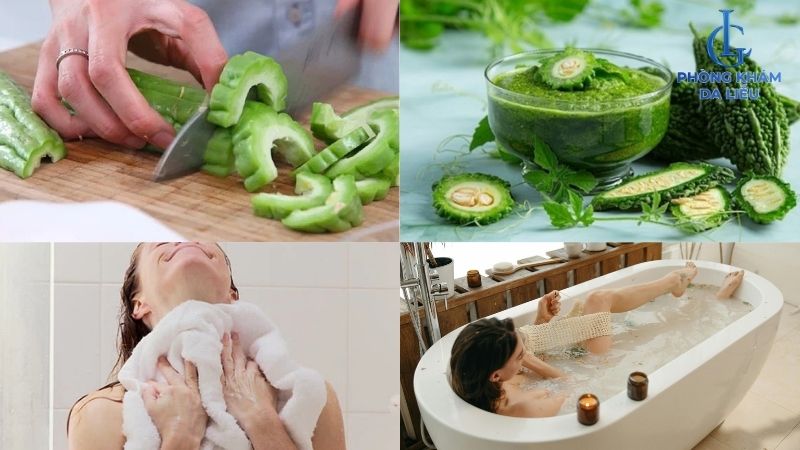 tắm khổ qua trị mụn