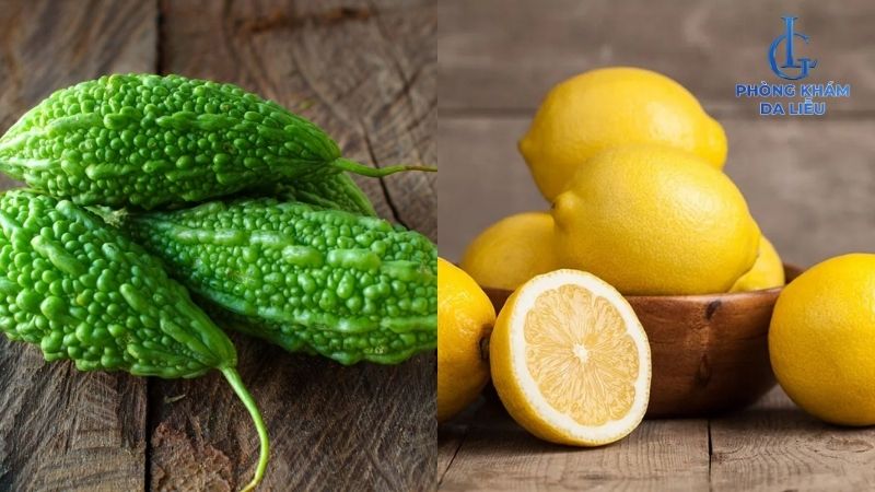 chanh và khổ qua giảm mụn