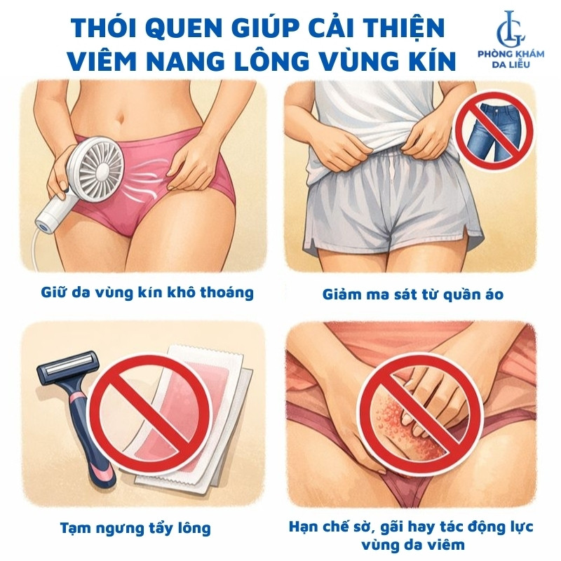 thói quen cải thiện viêm nang lông vùng kín