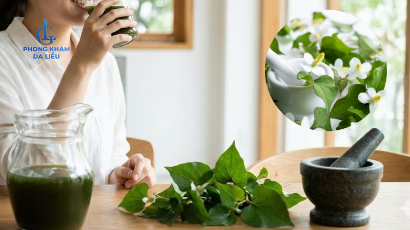 kết hợp uống và thoa diếp cá