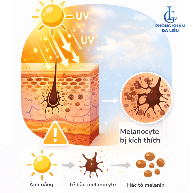 nám mặt ở nam giới do nắng mặt trời