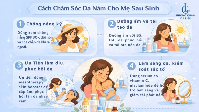 Nhiều trường hợp nám sau sinh có thể tự hết khi nội tiết tố đã ổn định