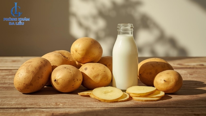 mặt nạ khoai tây và sữa tươi trị nám đồi mồi