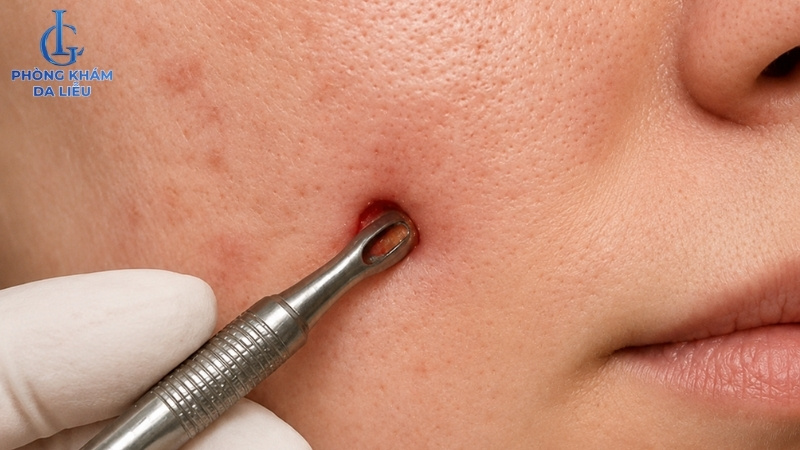 trị sẹo đáy nhọn bằng Punch excision