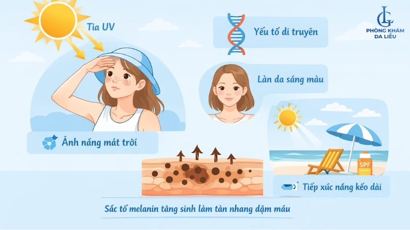 Nguyên nhân gây tàn nhang