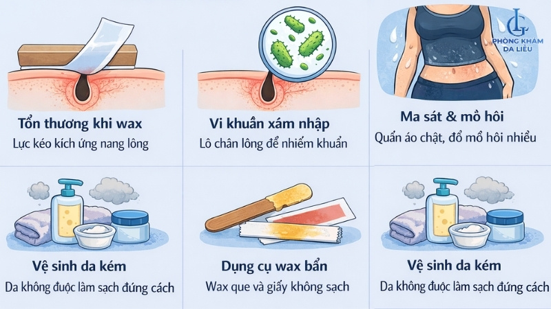 viêm nang lông sau khi wax