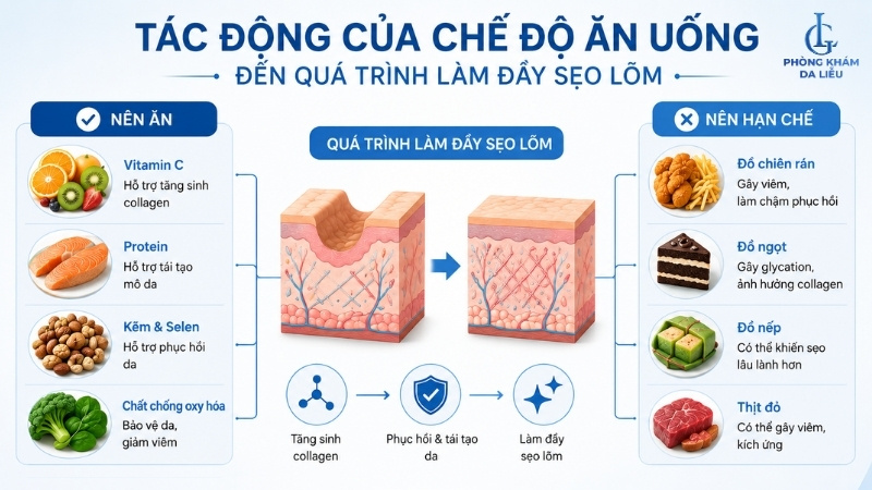 bị sẹo lõm nên ăn gì