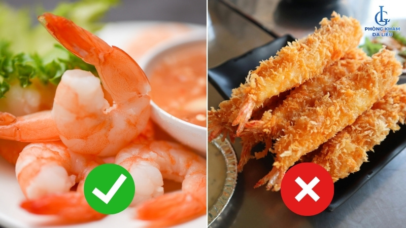 cách ăn tôm cho người bị sẹo lõm