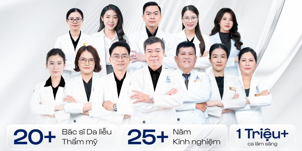 đội ngũ bác sĩ trị sẹo lõm tại phòng khám da liễu lg