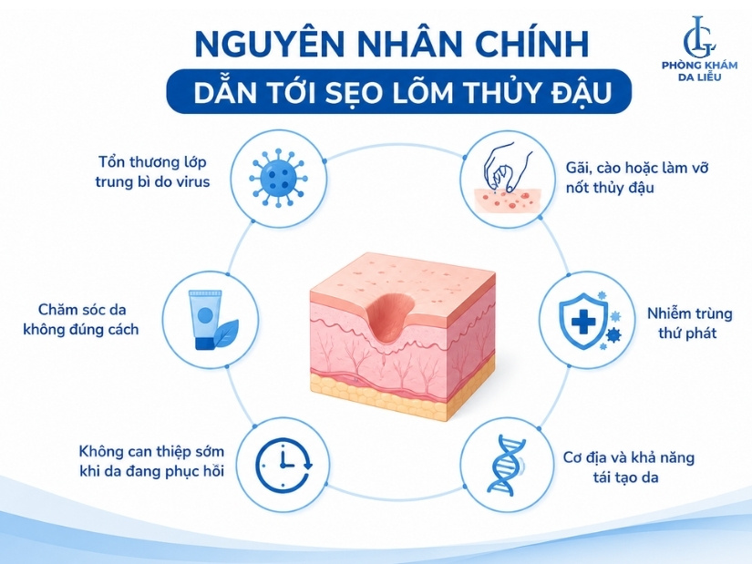 Nguyên nhân gây sẹo lõm thuỷ đậu
