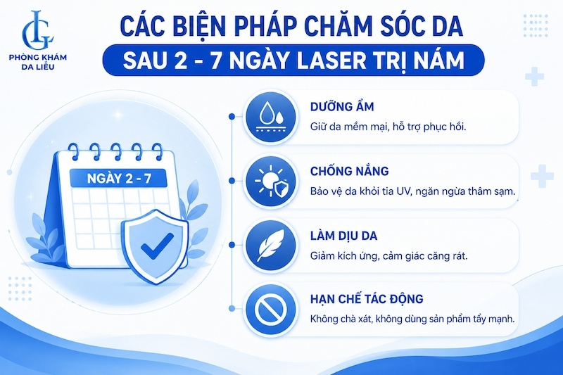 các biện pháp chăm sóc da từ 7 ngày sau khi bắn laser