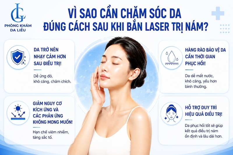 cách chăm sóc da sau khi bắn laser trị nám tại nhà