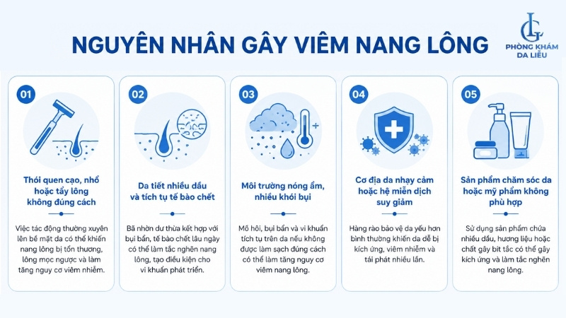 nguyên nhân gây viêm nang lông