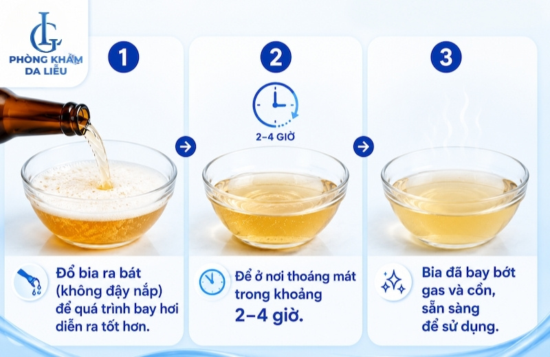 trị nám da bằng bia