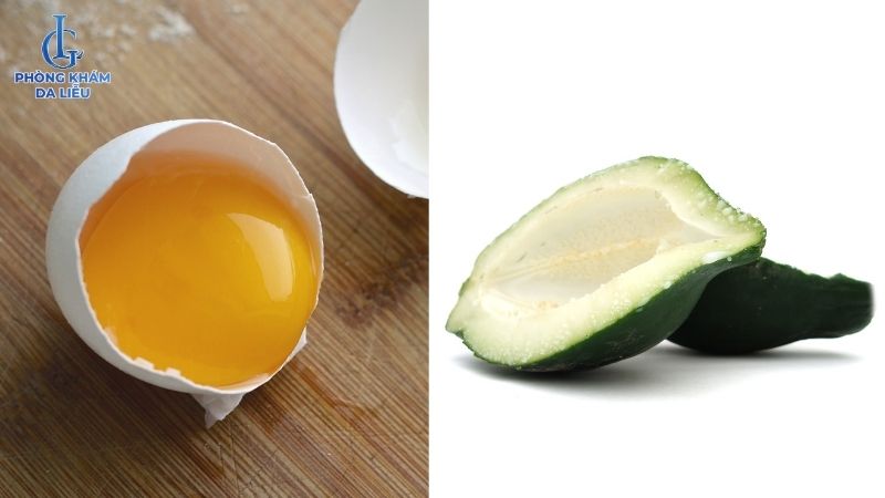 Đu đủ xanh và lòng đỏ trứng gà
