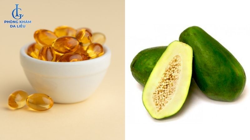 Mặt nạ đu đủ xanh và vitamin e trị nám