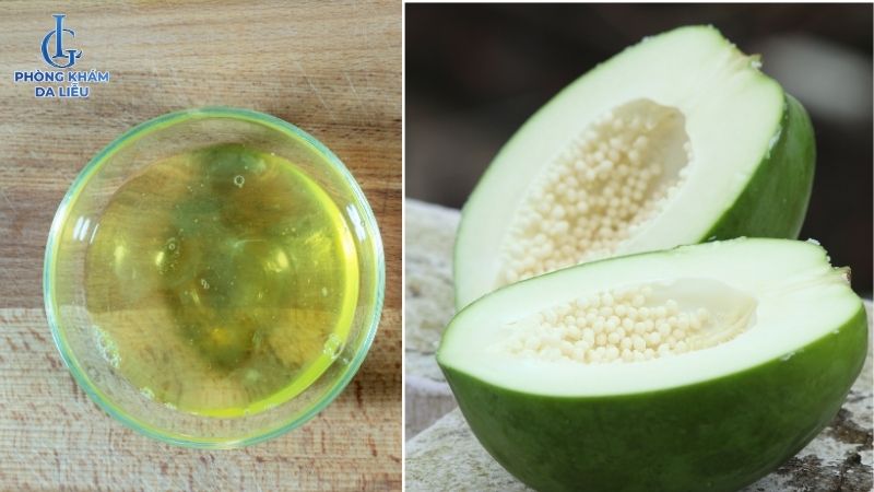 Đu đủ xanh và lòng trắng trứng