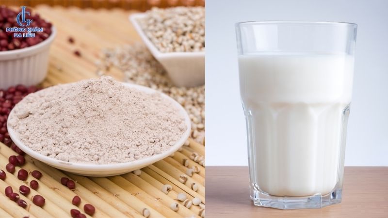 bột đậu đỏ và sữa tươi làm mặt nạ trị nám