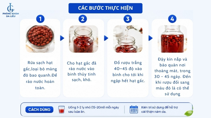 các bước trị nám bằng hạt gấc