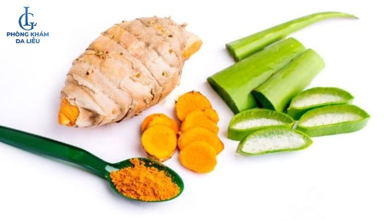 Tinh bột nghệ và nha đam trị nám