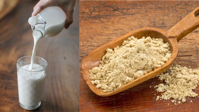 mặt nạ cám gạo và sữa tươi không đường trị nám tàn nhang