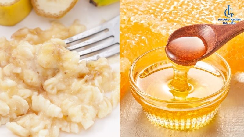 Chuối nghiền và mật ong