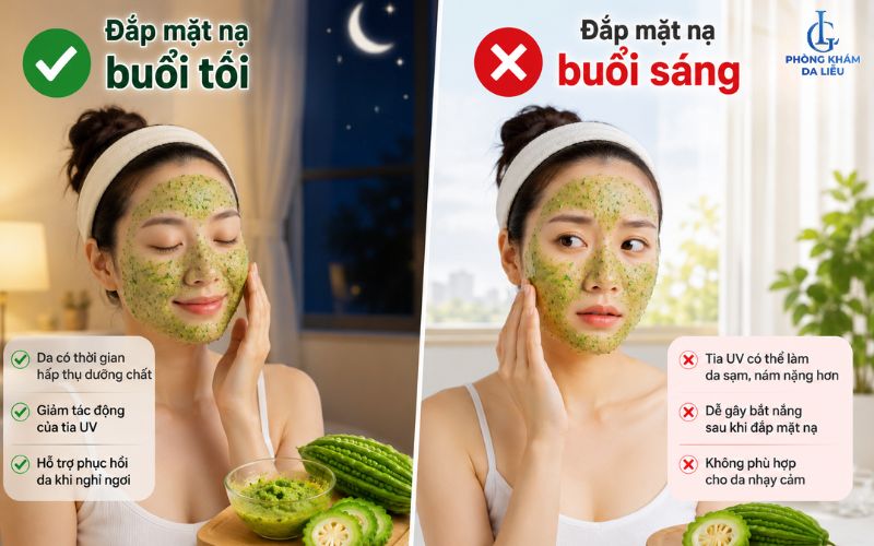 Đắp mặt nạ khổ qua trị nám buổi tối