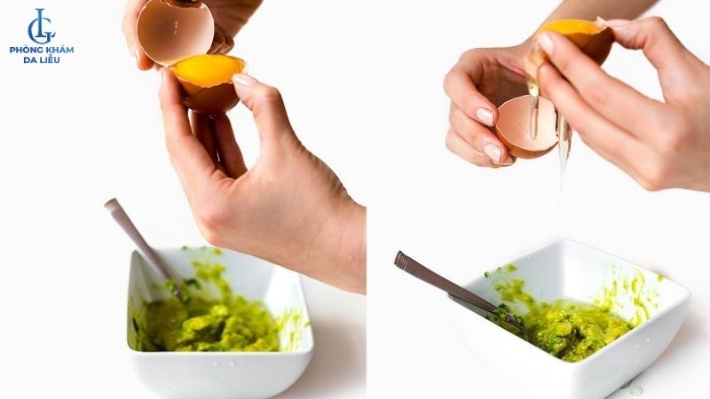 kết hợp bơ và lòng đỏ trứng gà