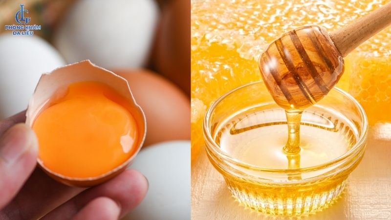 Lòng đỏ trứng gà và mật ong