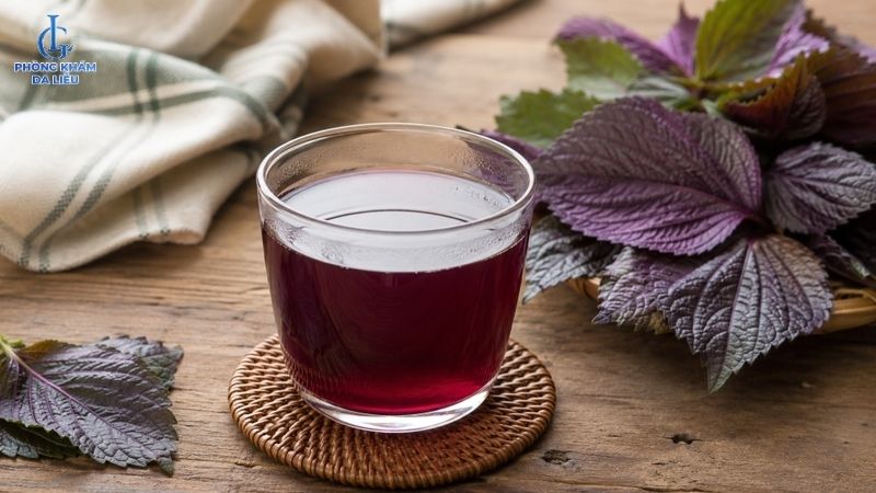 nước ép lá tia tô trị nám da