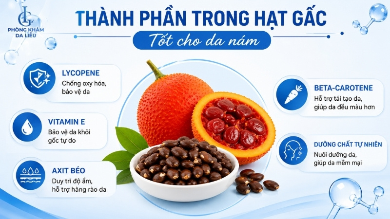 thành phần trong hạt gấc trị nám