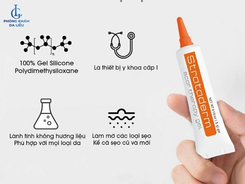 sản phẩm trị sẹo rỗ dạng gel silicone Strataderm