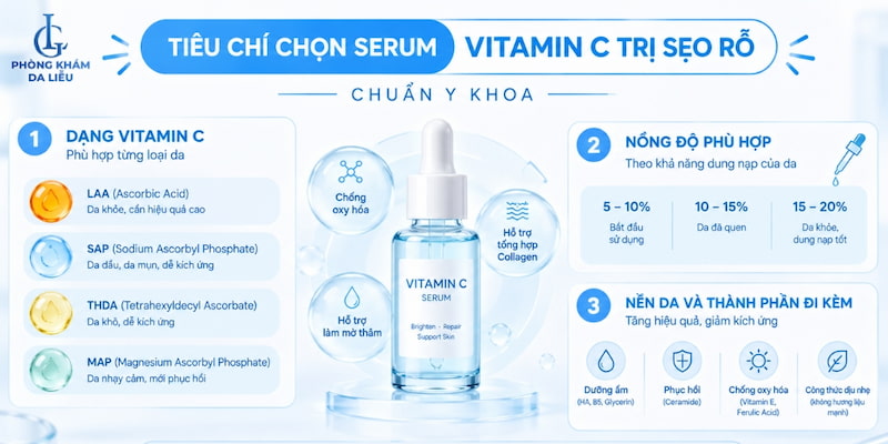 cách chọn serum vitamin c trị sẹo rỗ