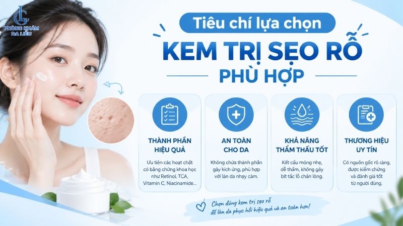 tiêu chí lựa chọn kem trị sẹo rỗ tốt