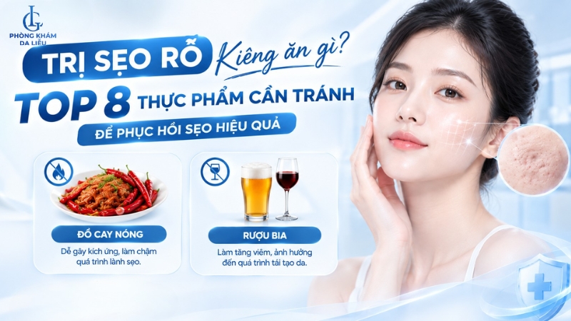 Trị sẹo rỗ kiêng ăn gì